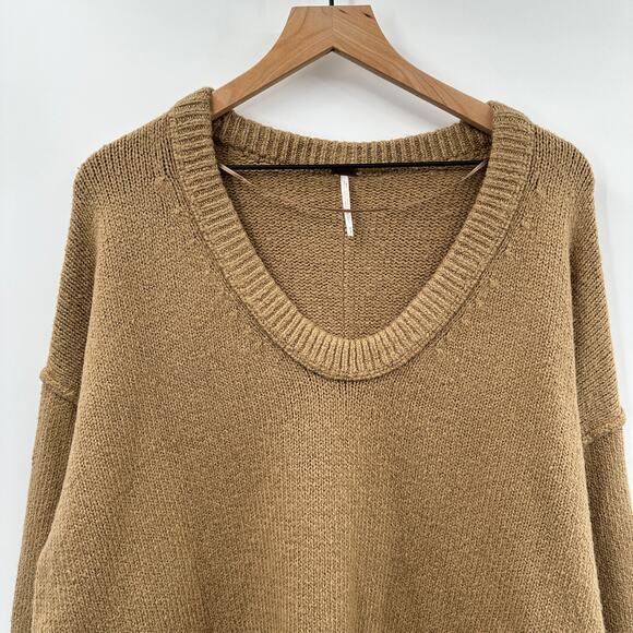 Free People Brookside Tunic Sweater Knit in Desert Camel Size M - Picture 5 of 11